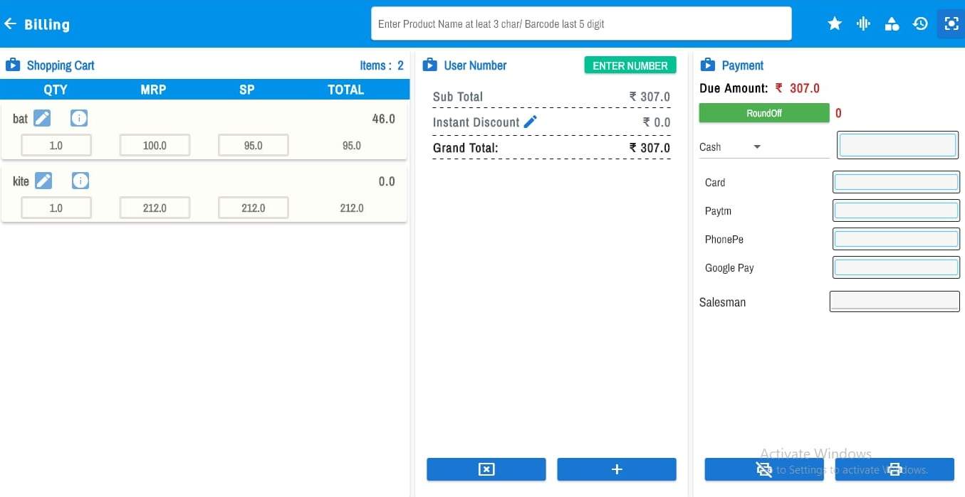 Windows billing software